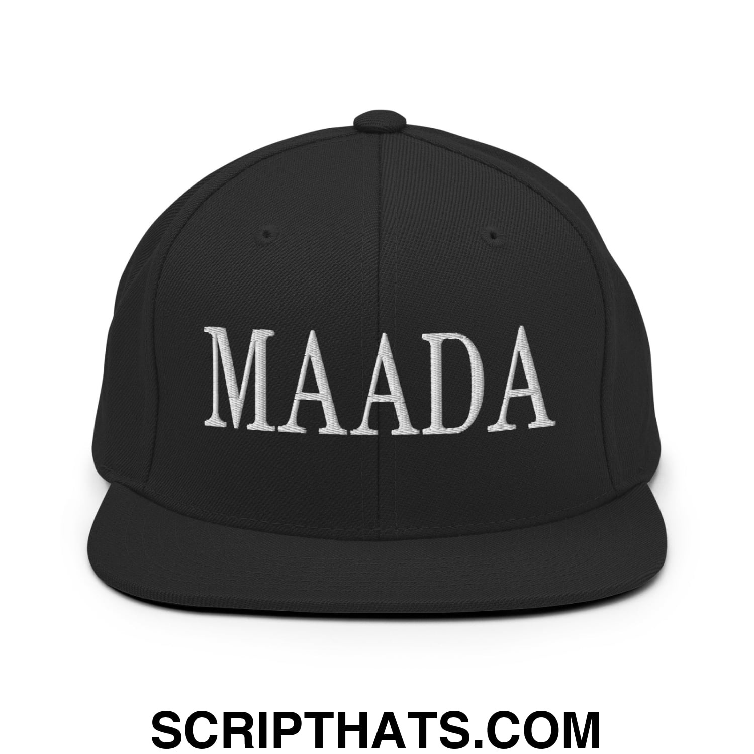 MAADA Make America A Democracy Again Embroidered Flat Bill Brim Snapback Hat Black