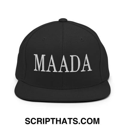 MAADA Make America A Democracy Again Embroidered Flat Bill Brim Snapback Hat Black