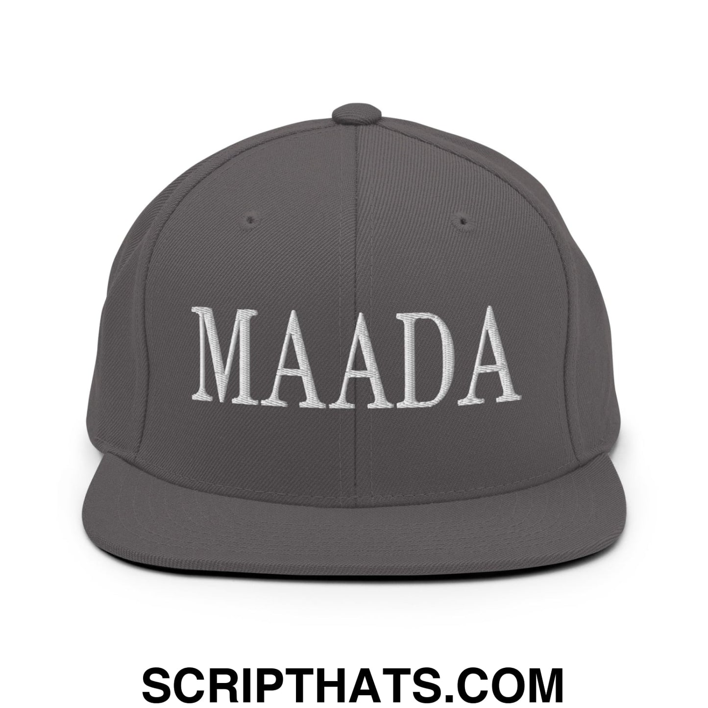 MAADA Make America A Democracy Again Embroidered Flat Bill Brim Snapback Hat Dark Grey