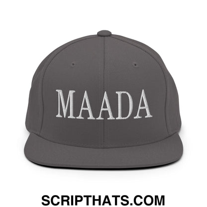 MAADA Make America A Democracy Again Embroidered Flat Bill Brim Snapback Hat Dark Grey