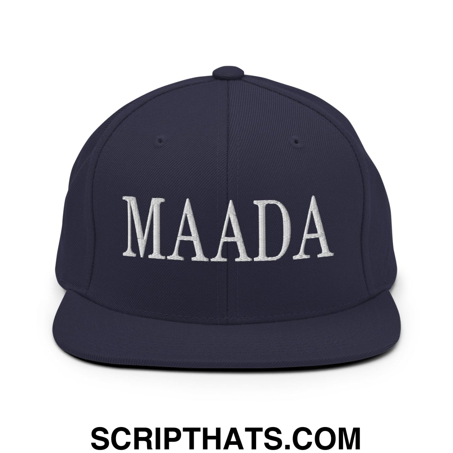 MAADA Make America A Democracy Again Embroidered Flat Bill Brim Snapback Hat Navy