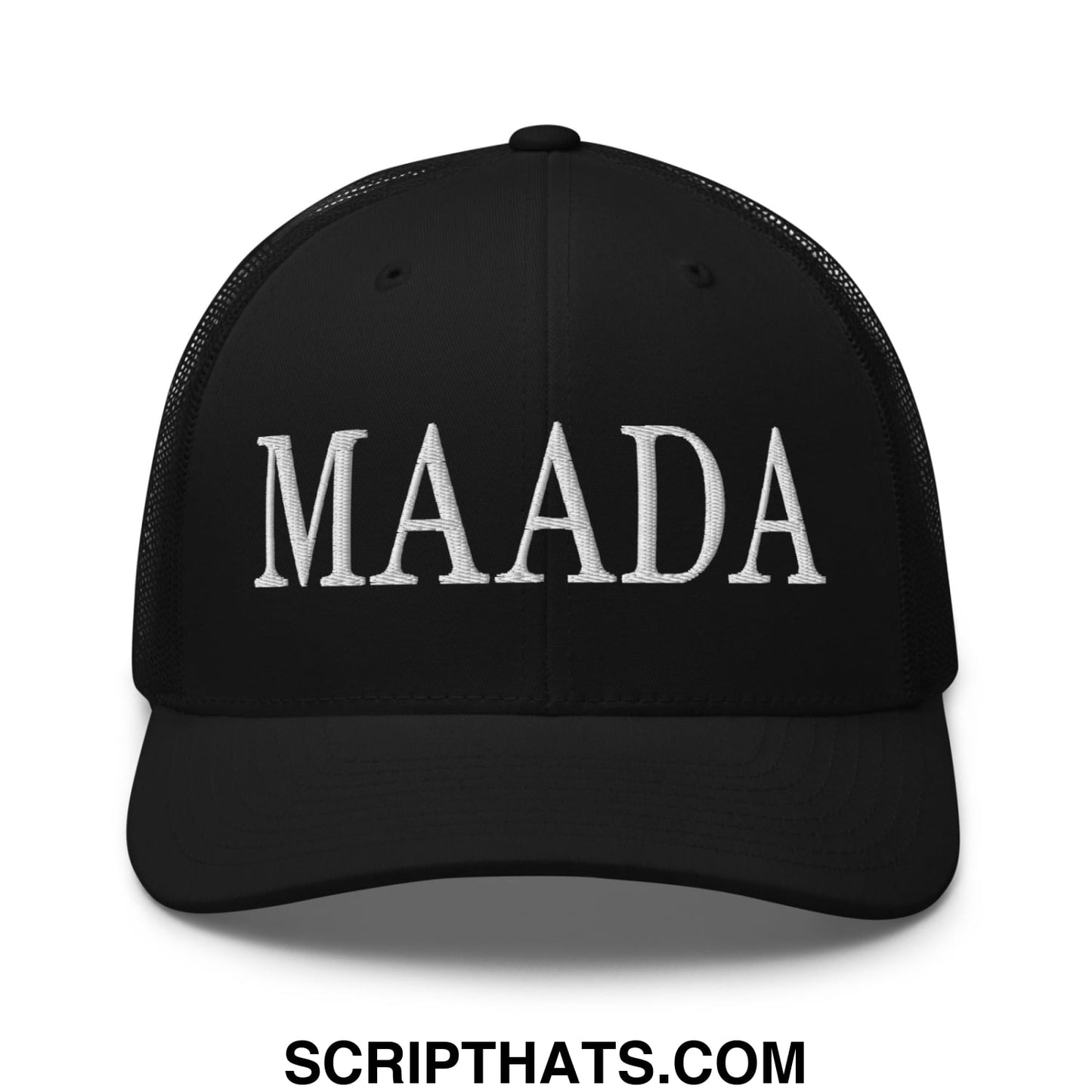 MAADA Make America A Democracy Again Embroidered Mesh Trucker Hat Black