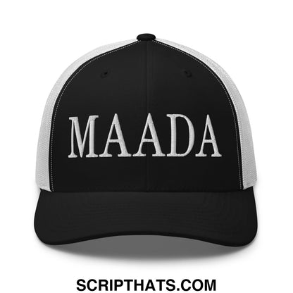 MAADA Make America A Democracy Again Embroidered Mesh Trucker Hat Black White