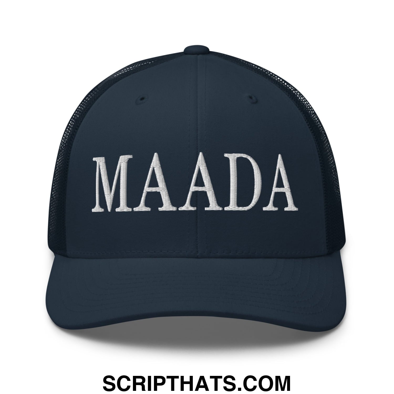 MAADA Make America A Democracy Again Embroidered Mesh Trucker Hat Navy