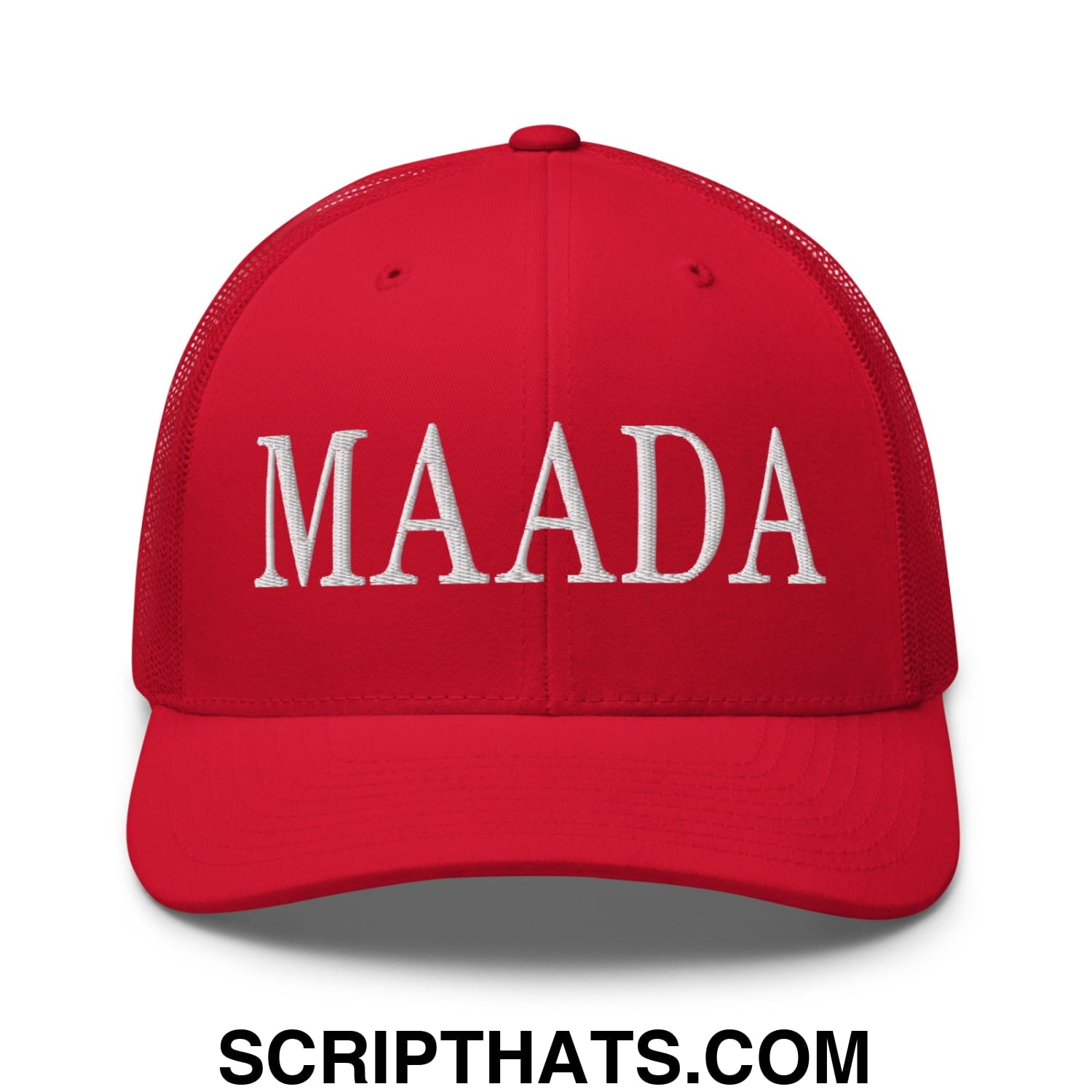 MAADA Make America A Democracy Again Embroidered Mesh Trucker Hat Red