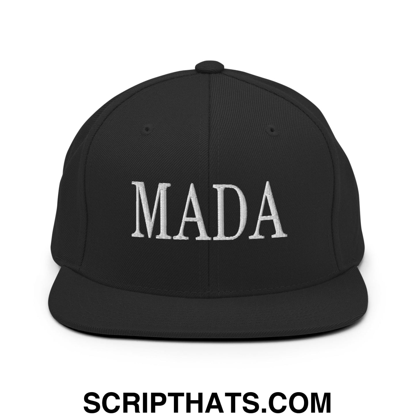 MADA Make America Democrat Again Embroidered Flat Bill Brim Snapback Hat Black