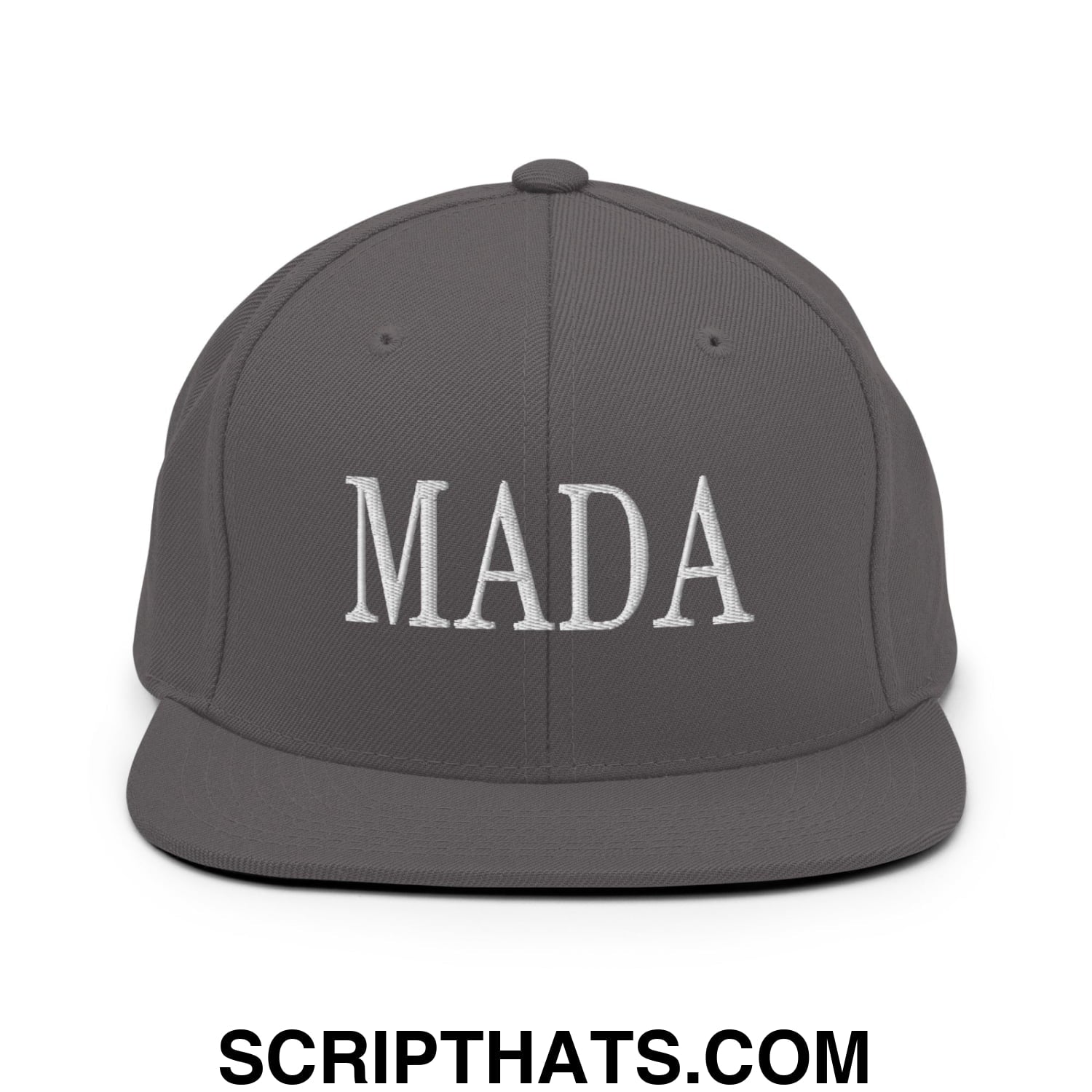 MADA Make America Democrat Again Embroidered Flat Bill Brim Snapback Hat Dark Grey