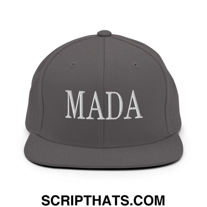 MADA Make America Democrat Again Embroidered Flat Bill Brim Snapback Hat Dark Grey