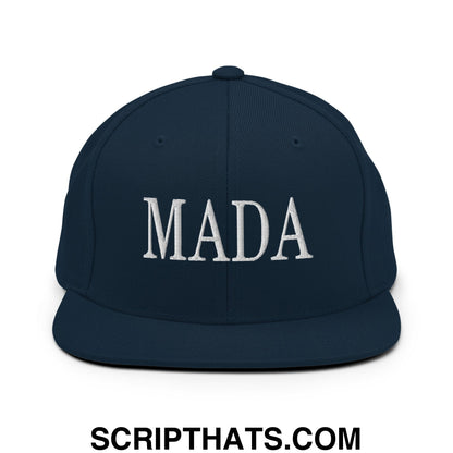 MADA Make America Democrat Again Embroidered Flat Bill Brim Snapback Hat Dark Navy