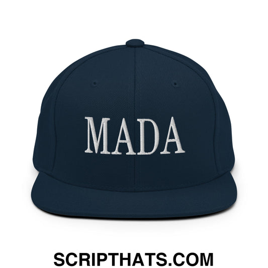 MADA Make America Democrat Again Embroidered Flat Bill Brim Snapback Hat Dark Navy