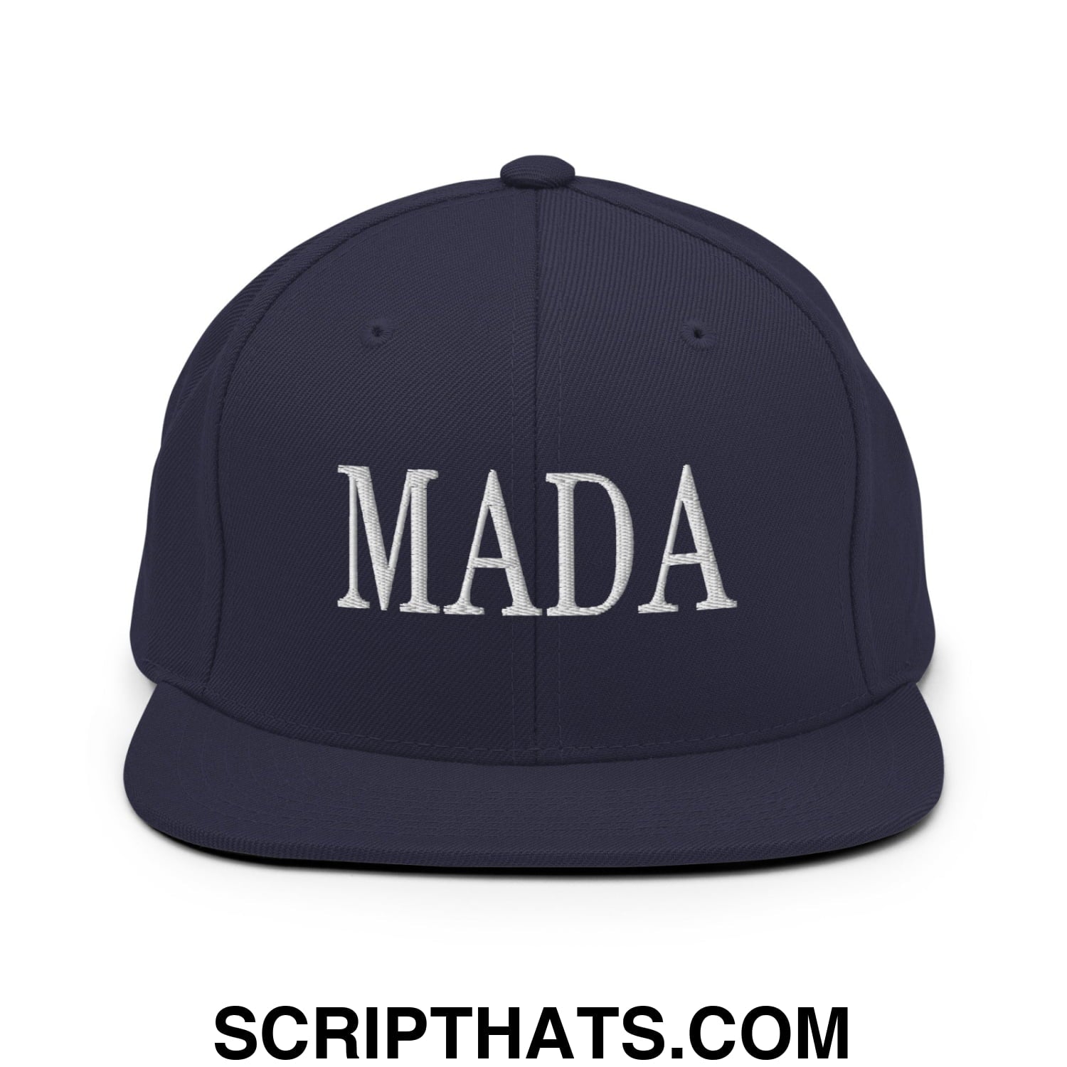 MADA Make America Democrat Again Embroidered Flat Bill Brim Snapback Hat Navy
