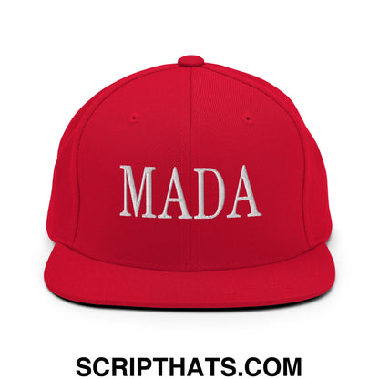 MADA Make America Democrat Again Embroidered Flat Bill Brim Snapback Hat Red