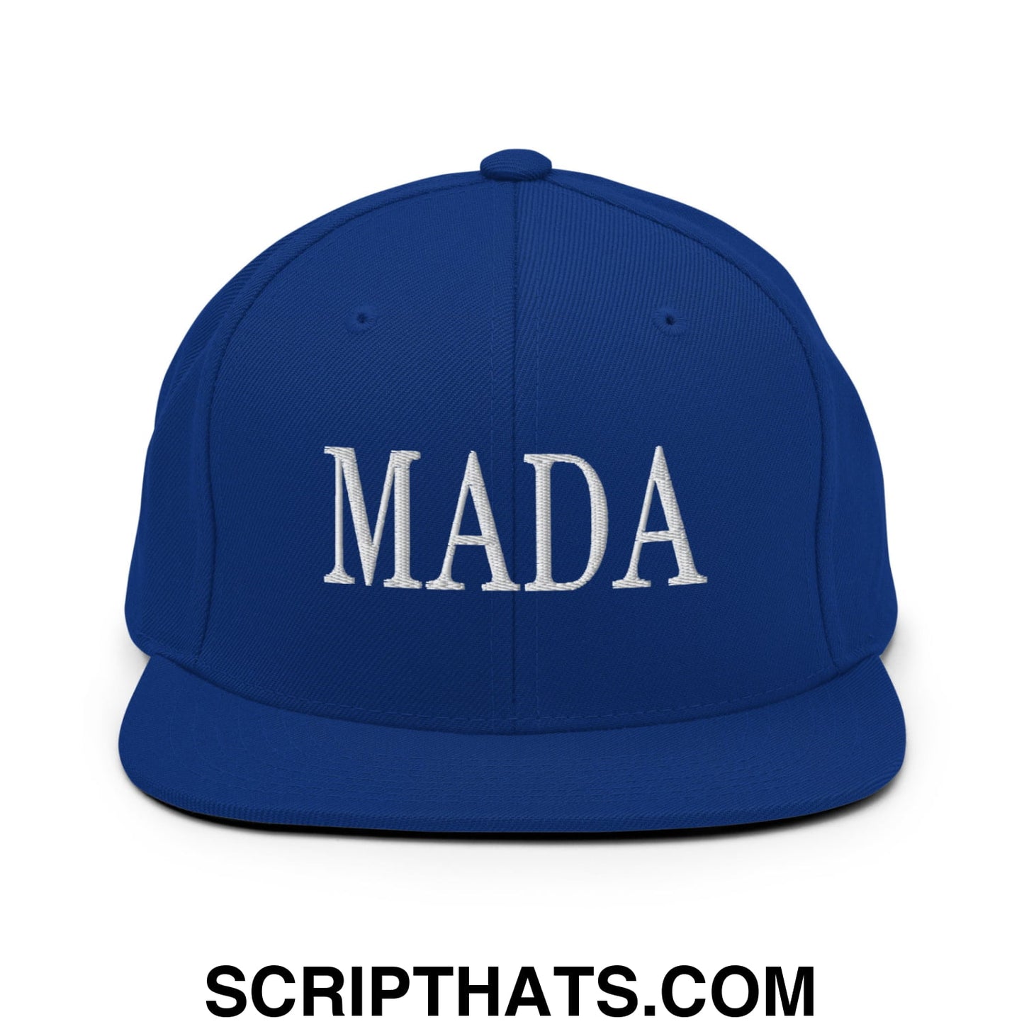 MADA Make America Democrat Again Embroidered Flat Bill Brim Snapback Hat Royal Blue
