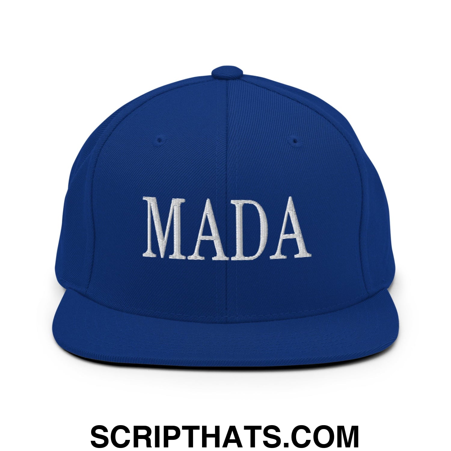 MADA Make America Democrat Again Embroidered Flat Bill Brim Snapback Hat Royal Blue
