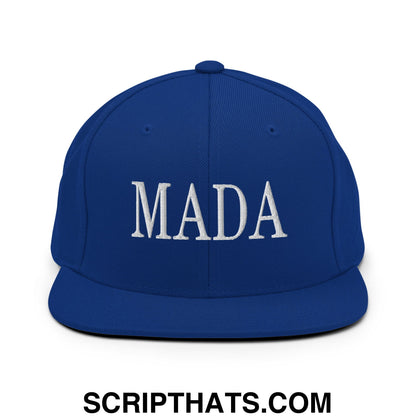 MADA Make America Democrat Again Embroidered Flat Bill Brim Snapback Hat Royal Blue