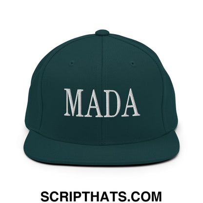 MADA Make America Democrat Again Embroidered Flat Bill Brim Snapback Hat Spruce