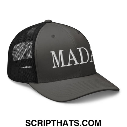MADA Make America Democrat Again Embroidered Mesh Trucker Hat Charcoal Black
