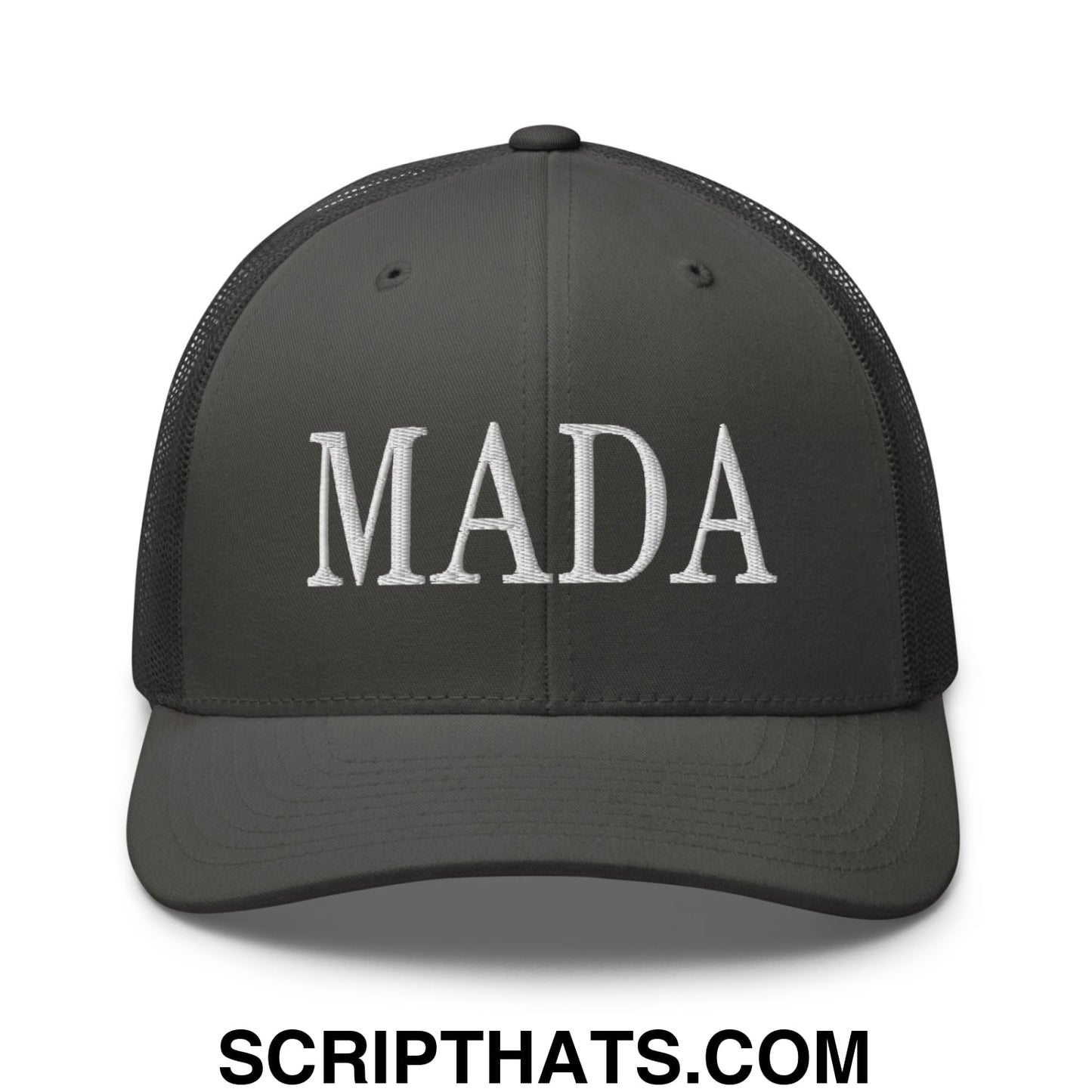 MADA Make America Democrat Again Embroidered Mesh Trucker Hat Charcoal