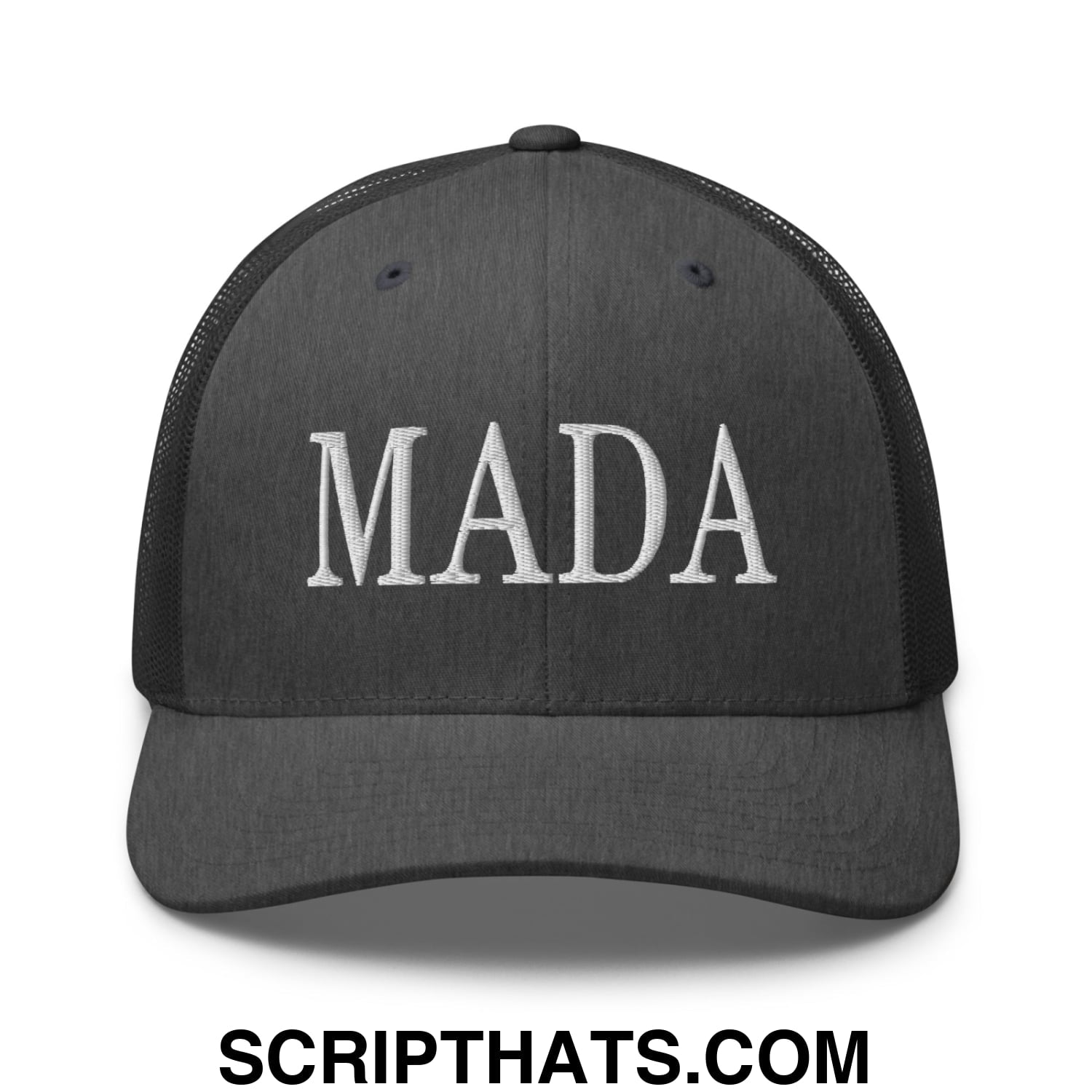 MADA Make America Democrat Again Embroidered Mesh Trucker Hat Dark Heather Gray