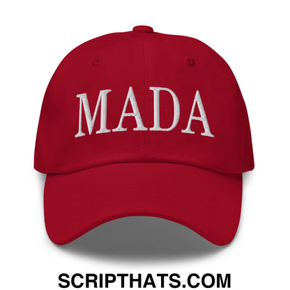 MADA Make America Democrat Again Embroidered Unstructured Dad Hat Cranberry
