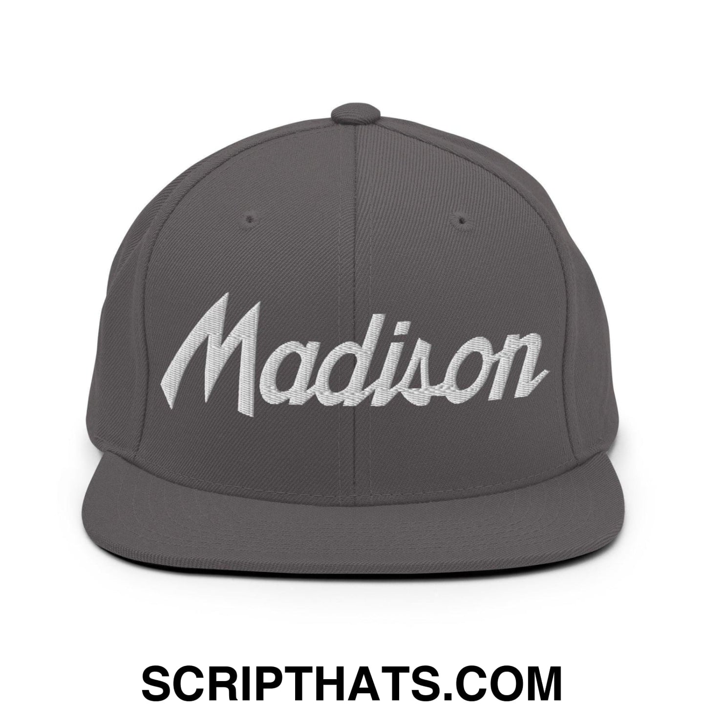 Madison Script Snapback Hat Dark Grey