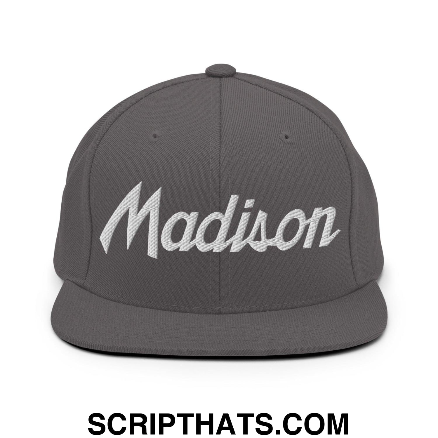 Madison Script Snapback Hat Dark Grey