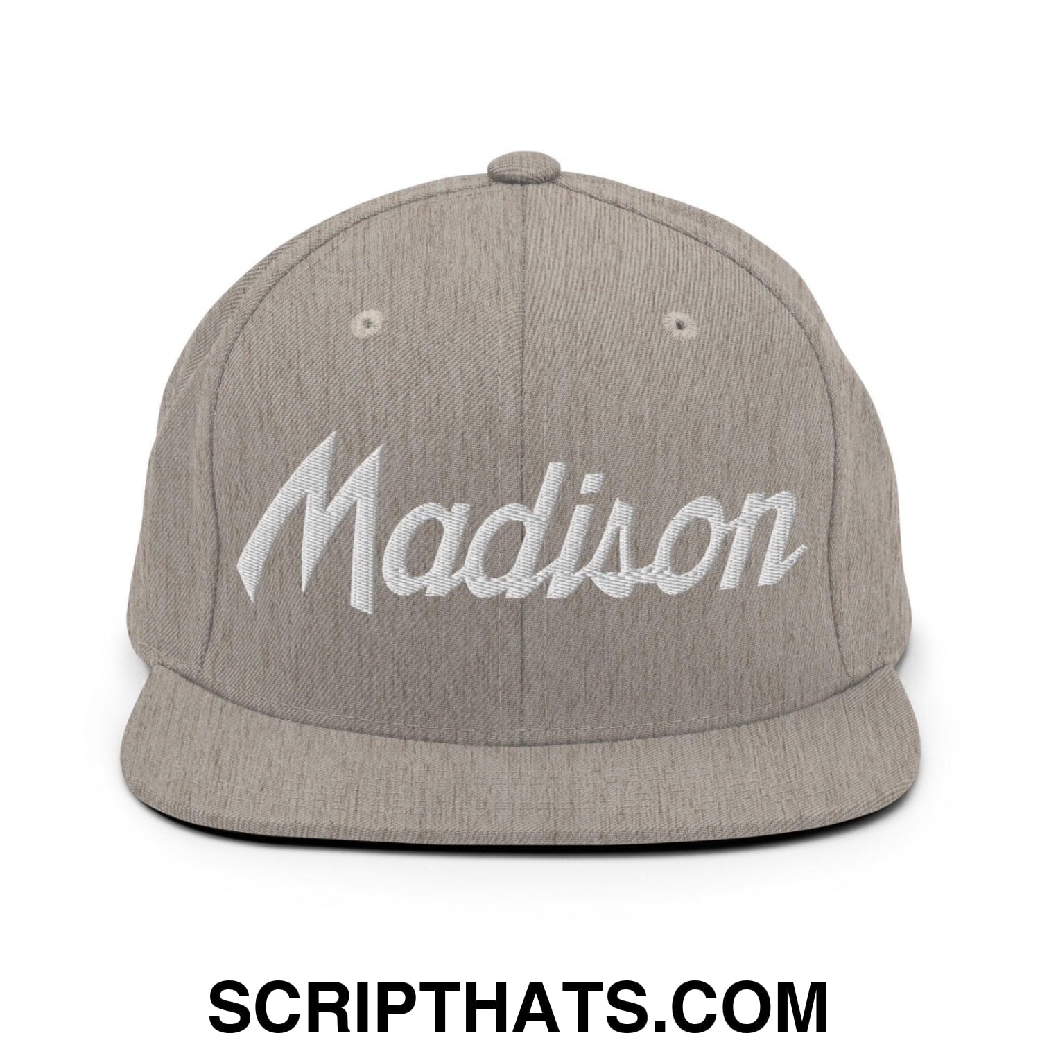 Madison Script Snapback Hat Heather Grey