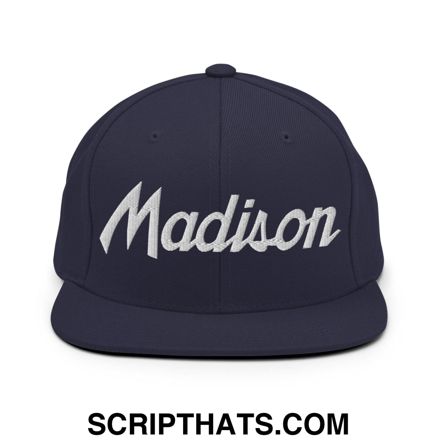 Madison Script Snapback Hat Navy