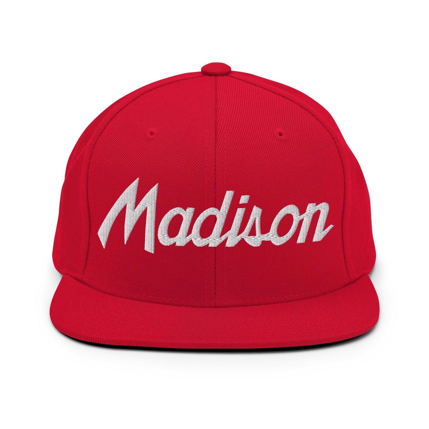 Madison Script Snapback Hat Red