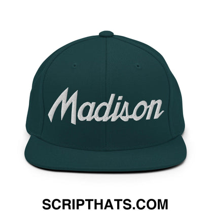 Madison Script Snapback Hat Spruce
