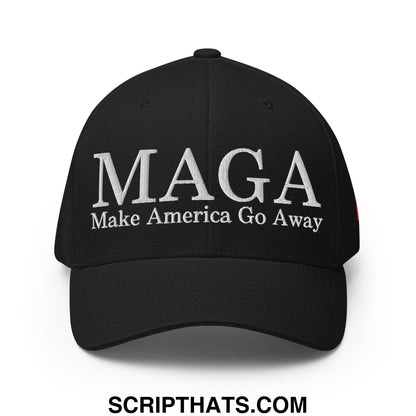 MAGA Make America Go Away Canada Flag Embroidered Stretch Fit Baseball Hat Black