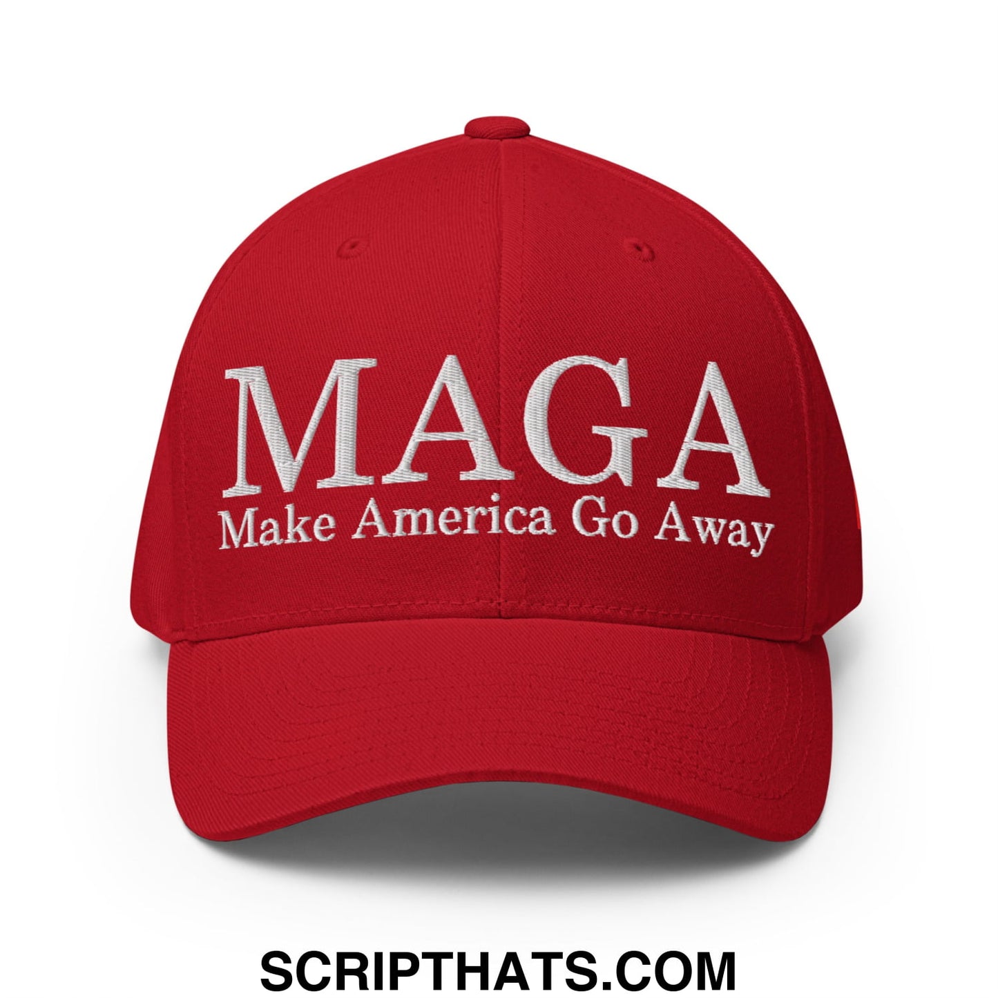 MAGA Make America Go Away Canada Flag Embroidered Stretch Fit Baseball Hat Red