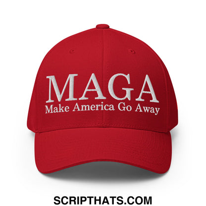 MAGA Make America Go Away Canada Flag Embroidered Stretch Fit Baseball Hat Red