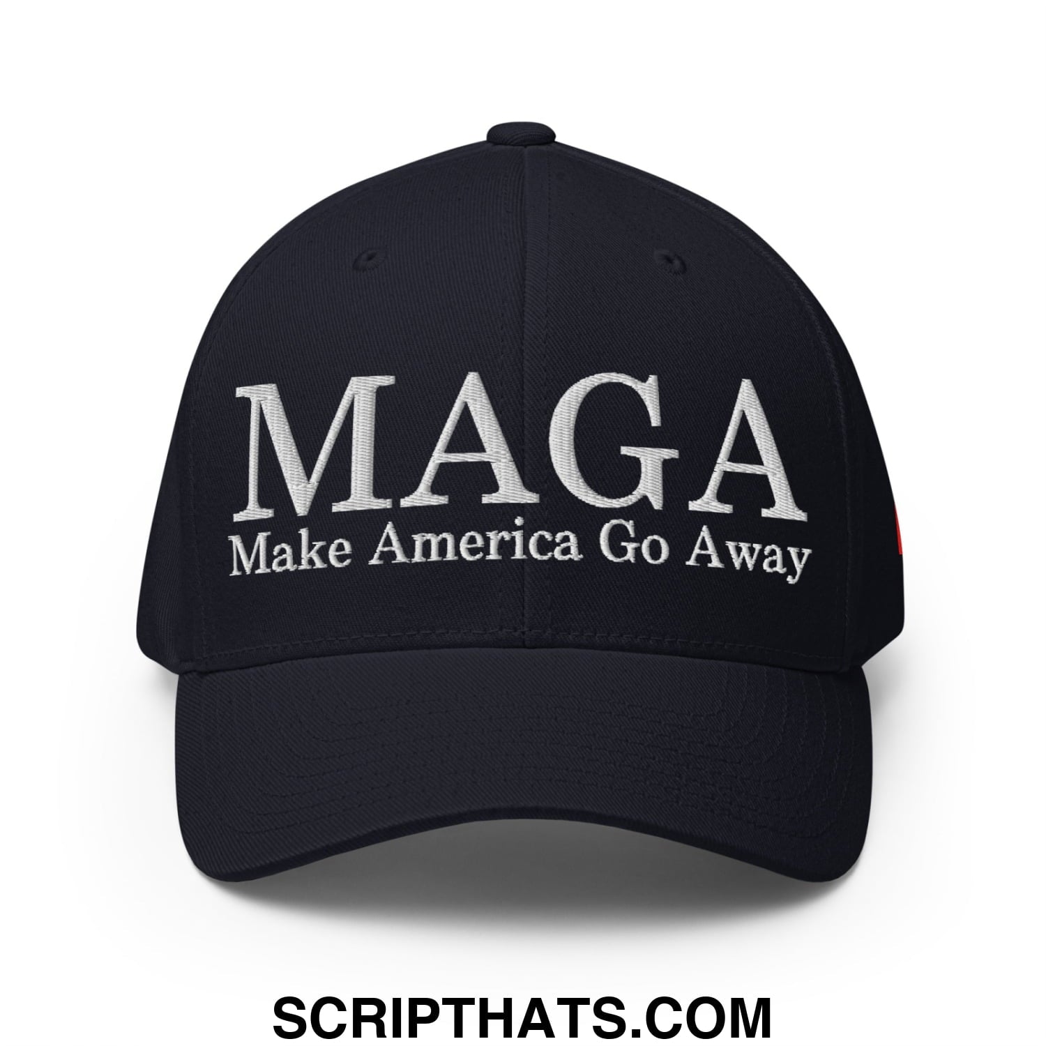 MAGA Make America Go Away Canada Flag Embroidered Stretch Fit Baseball Hat Dark Navy