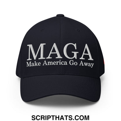 MAGA Make America Go Away Canada Flag Embroidered Stretch Fit Baseball Hat Dark Navy