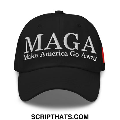 MAGA Make America Go Away Canada Flag Embroidered Unstructured Dad Hat Black