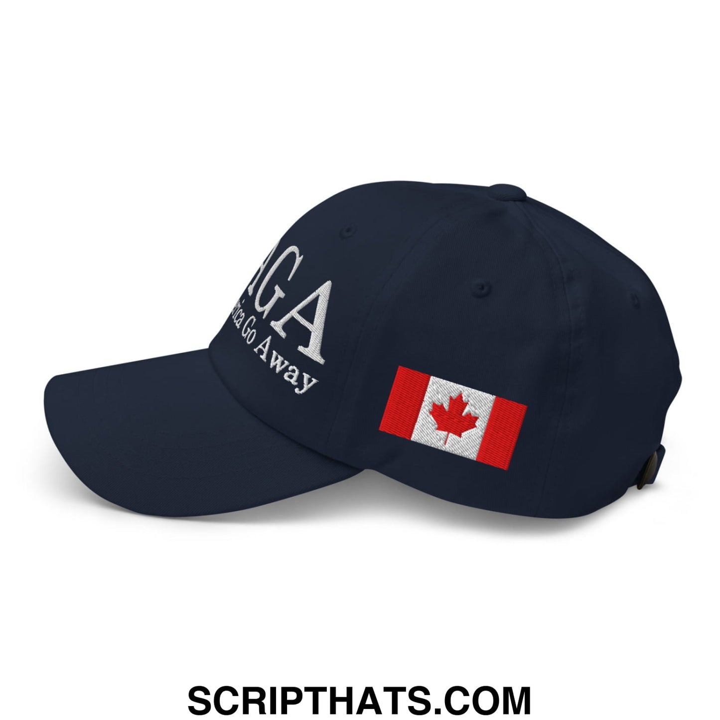 MAGA Make America Go Away Canada Flag Embroidered Unstructured Dad Hat Navy