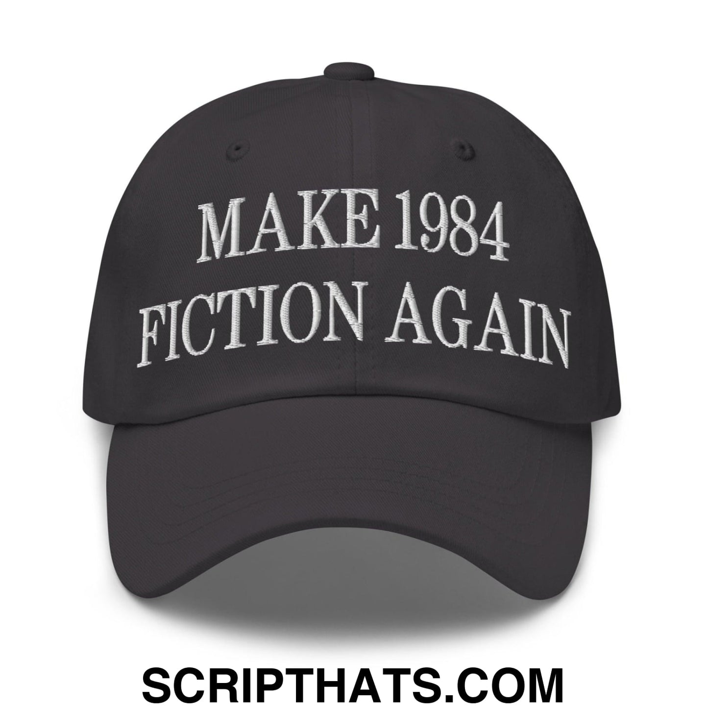 Make 1984 Fiction Again Embroidered Dad Hat Dark Grey