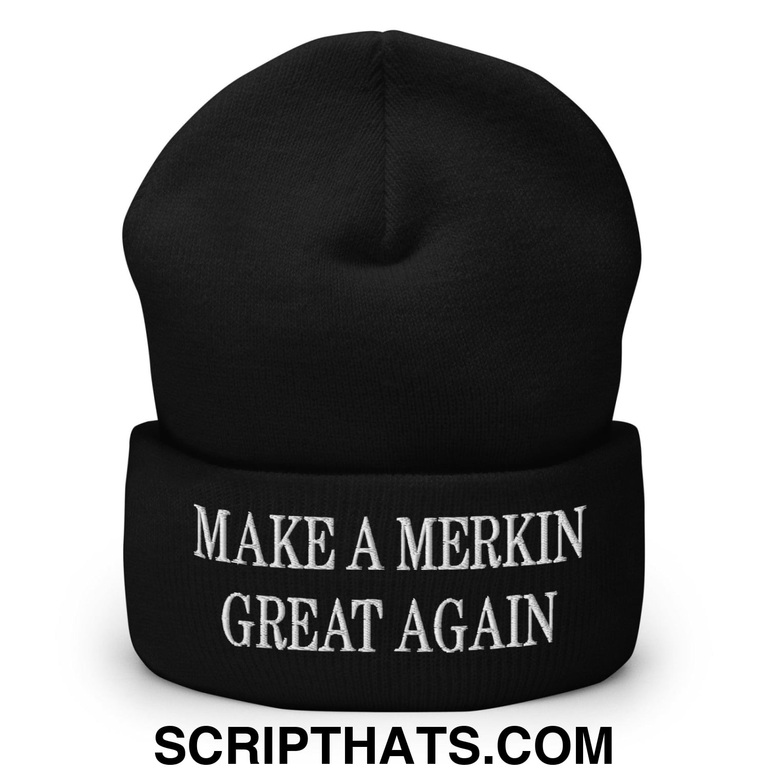 Make A Merkin Great Again Embroidered Knit Cuffed Beanie Black