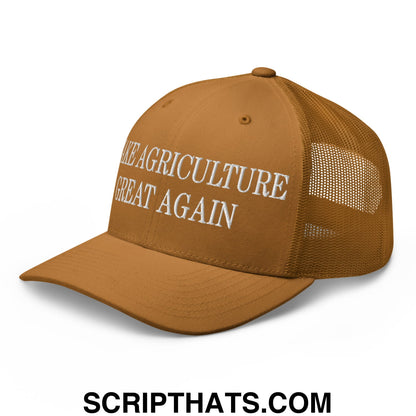 Make Agriculture Great Again Embroidered Mesh Trucker Hat Caramel