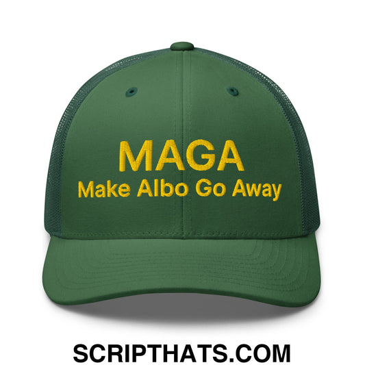 Make Albo Go Away MAGA Embroidered Mesh Trucker Hat Default Title