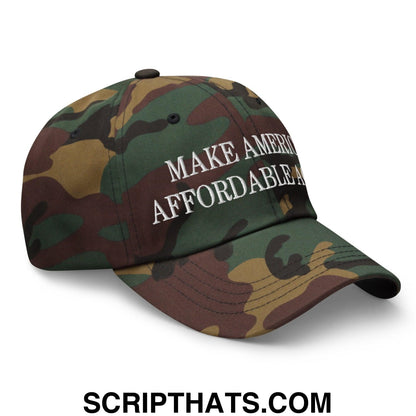 Make America Affordable Again Embroidered Dad Hat Green Camo