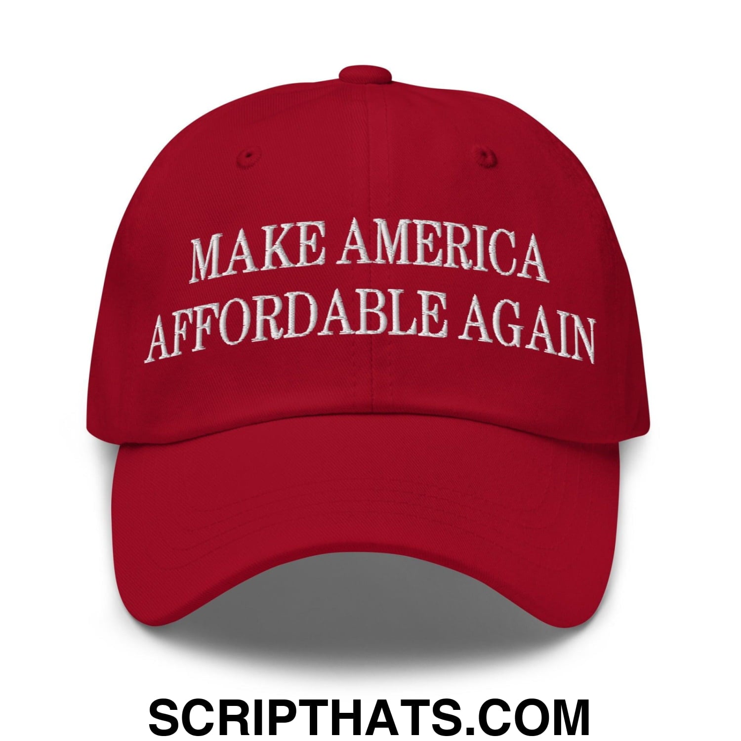 Make America Affordable Again Embroidered Dad Hat Cranberry
