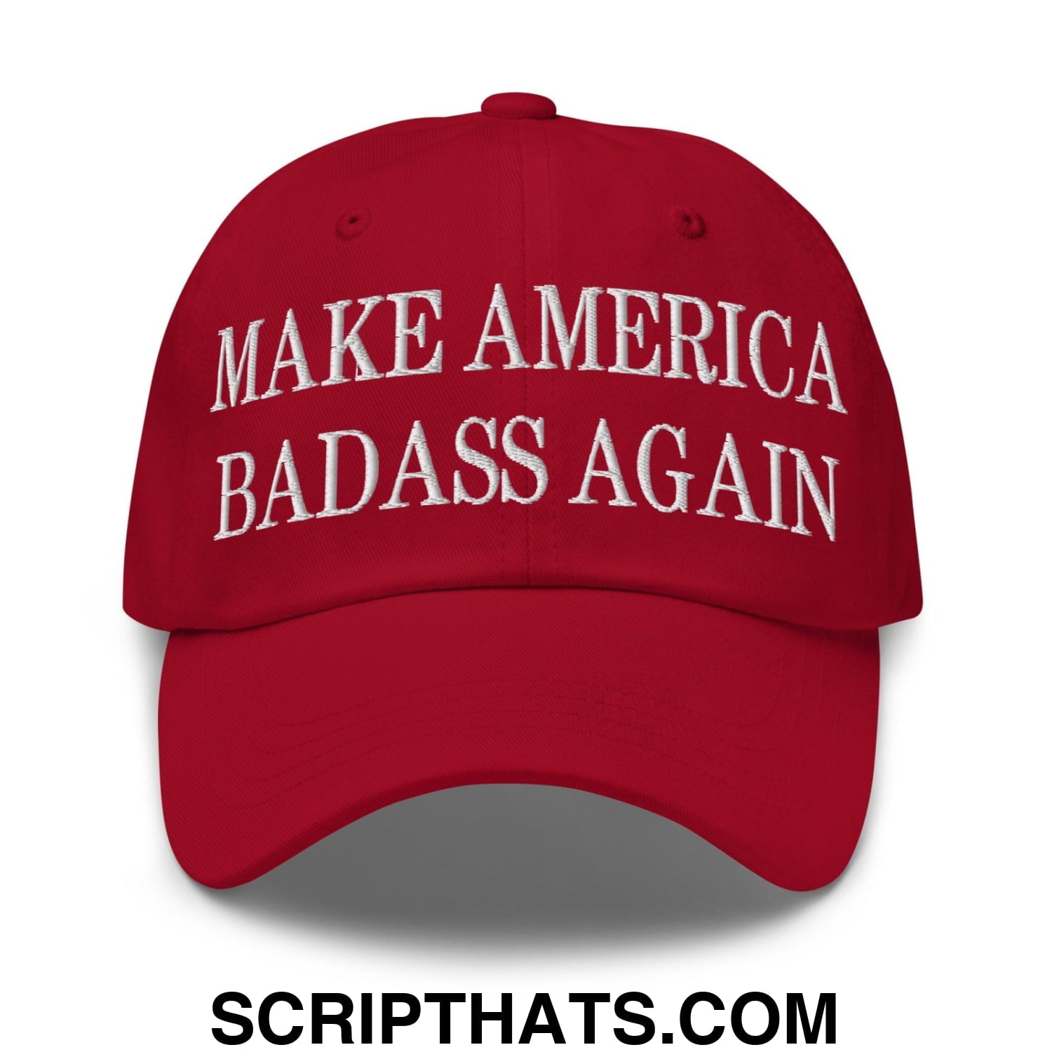 Make America Badass Again Embroidered Dad Hat Cranberry