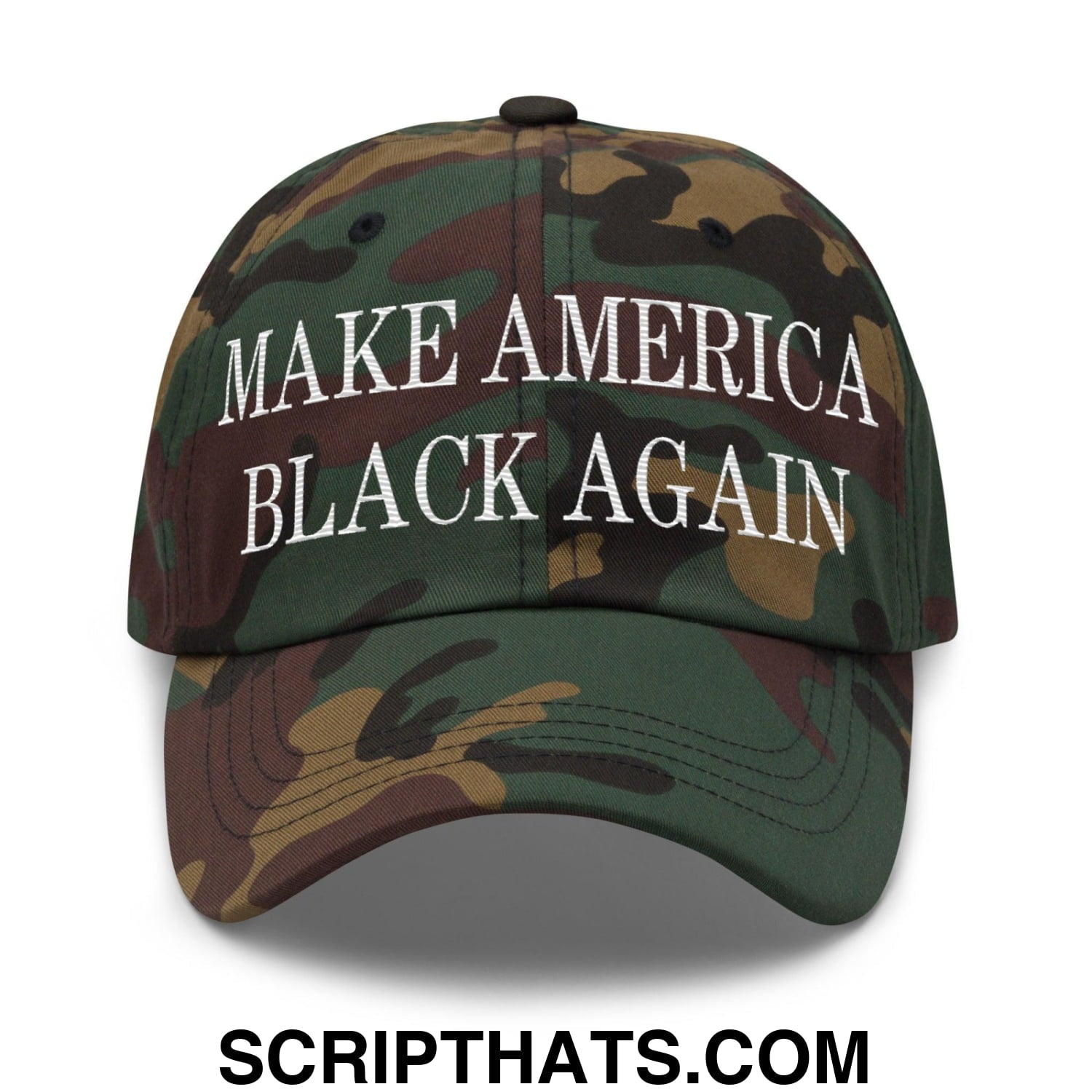 Make America Black Again Embroidered Dad Hat Green Camo