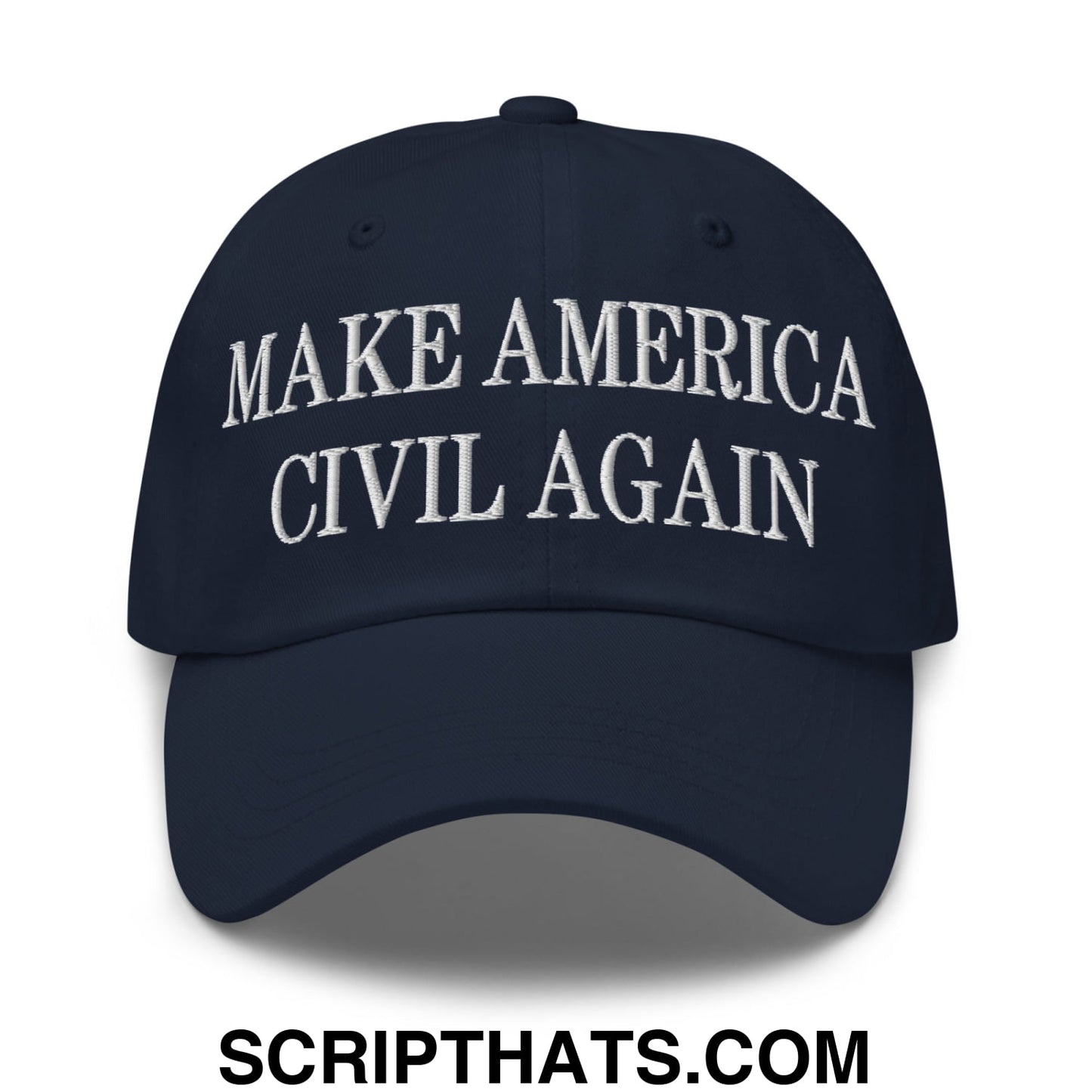 Make America Civil Again Embroidered Unstructured Dad Hat Navy