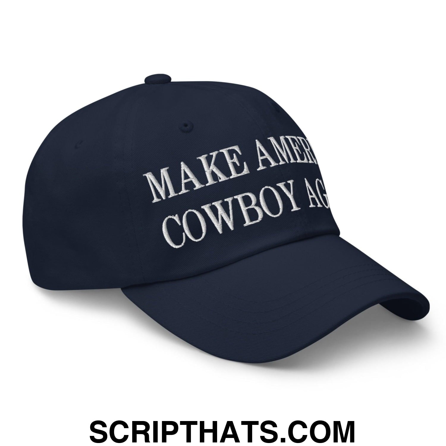 Make America Cowboy Again Embroidered Dad Hat Navy