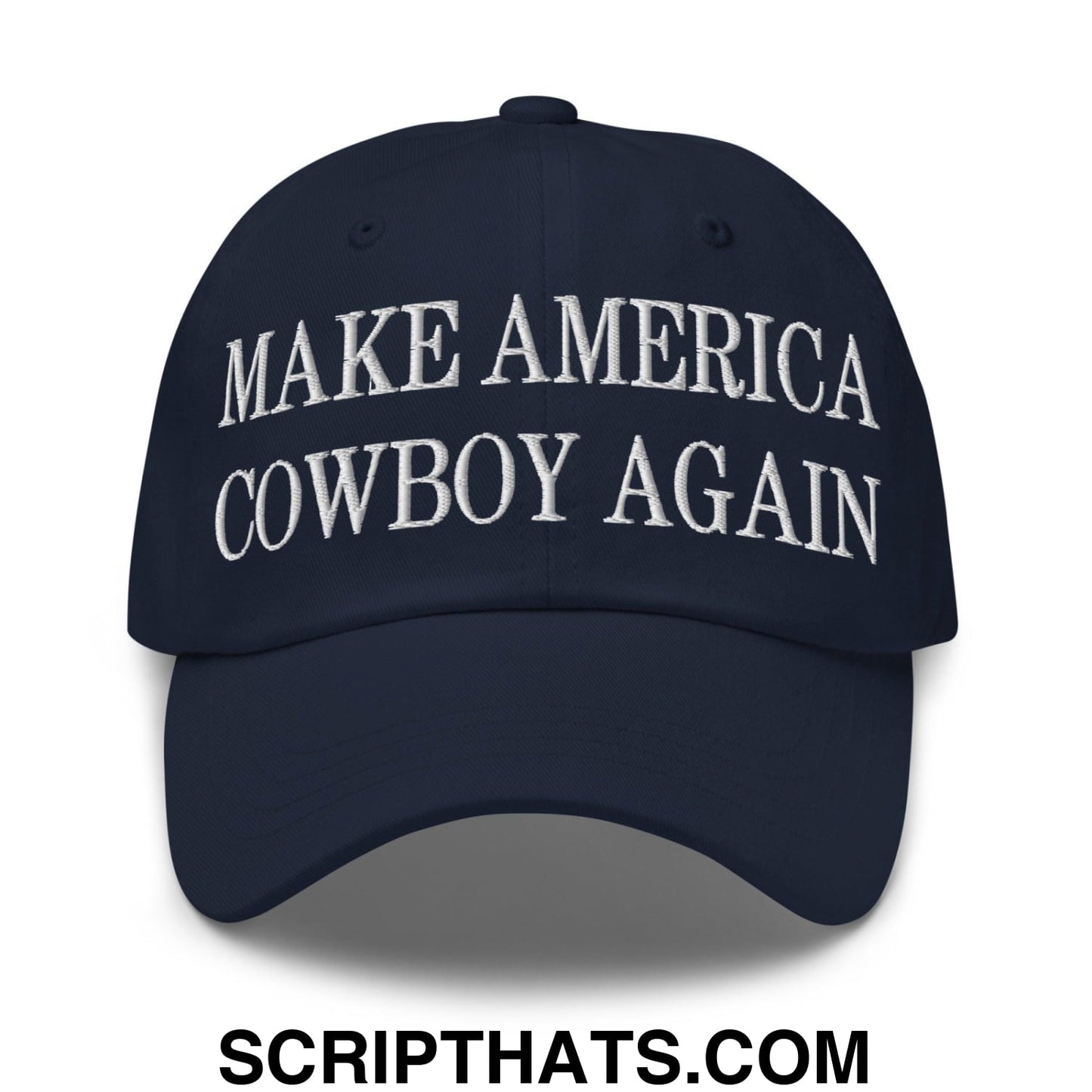 Make America Cowboy Again Embroidered Dad Hat Navy