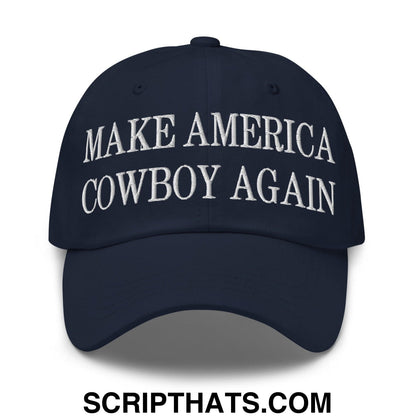 Make America Cowboy Again Embroidered Dad Hat Navy