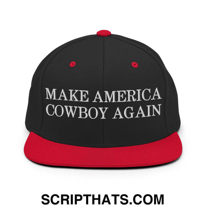 Make America Cowboy Again Snapback Hat Black Red